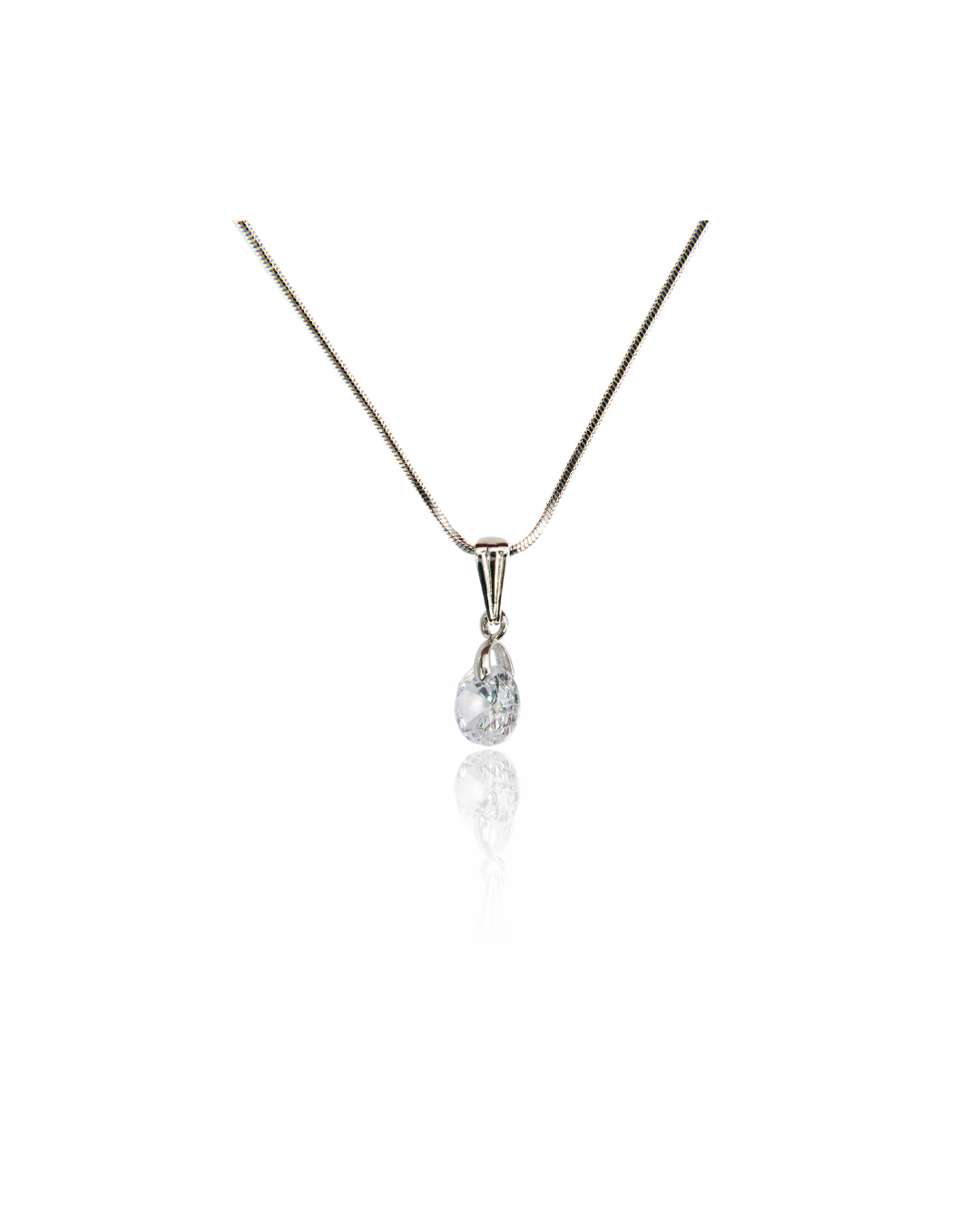 Oval Cut Solitaire Pendant with Chain