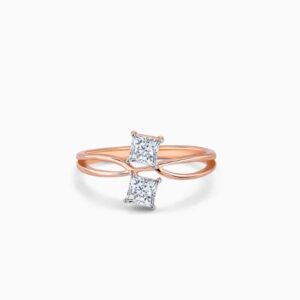 Rose Gold Dyad Solitaire Diamond Ring