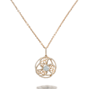 Round Diamond Leaf Pendant